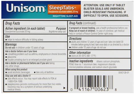 active ingredient in unisom sleep aid